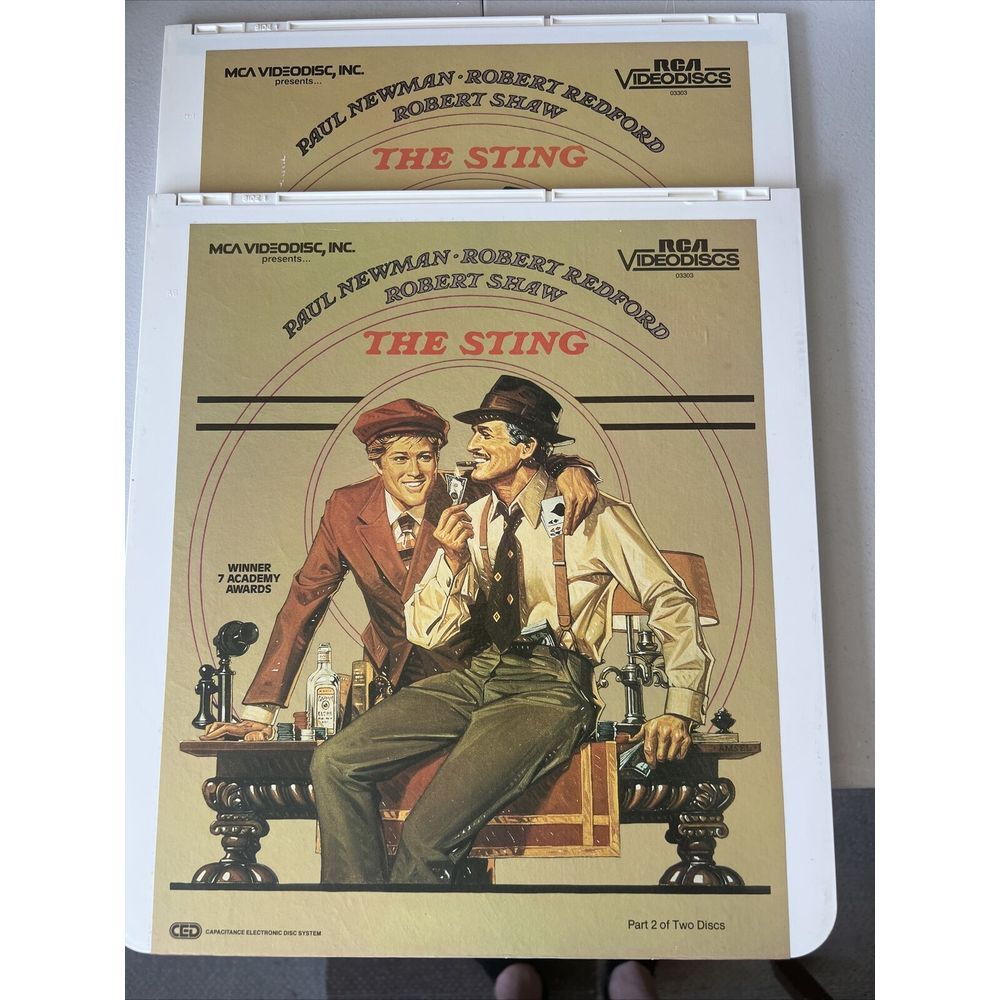 THE STING CED RCA SelectaVision VideoDiscs Complete Movie Discs 1 + 2 Set MCA